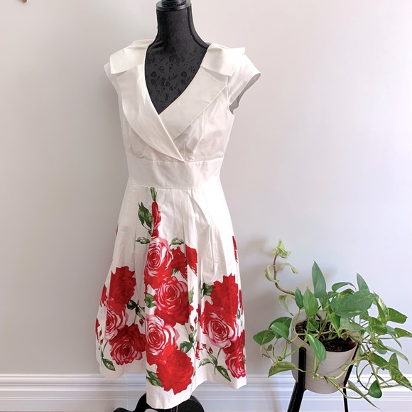 NWOT Roses Floral Swing Dress (Sz 6) - Picture 4 of 11